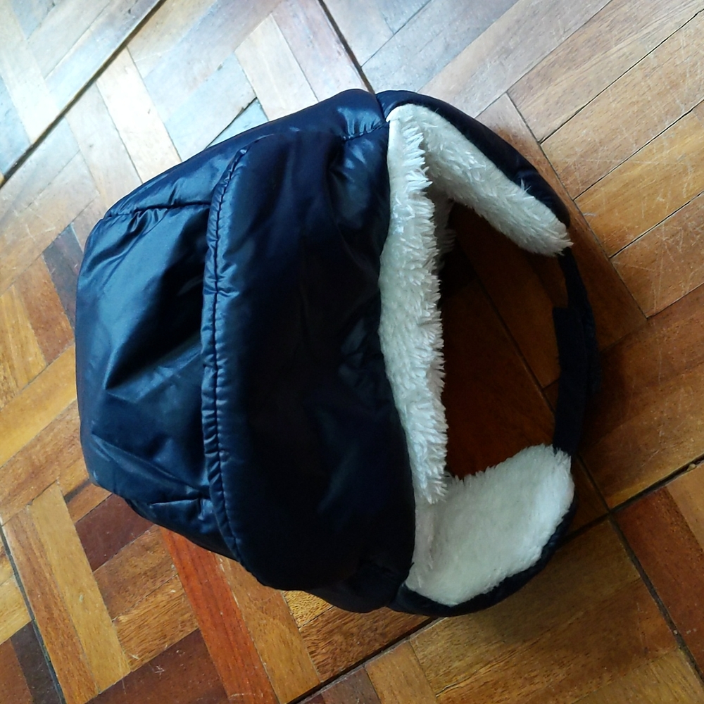 Gap faux fur lined baby boy winter hat